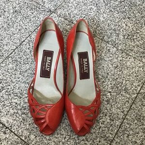 Bally peep toe red sandals 5.5